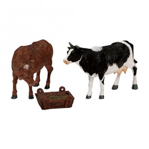 FEEDING COW & BULL, SET OF 3